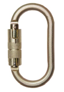 MOUSQUETON ACIER OVALE 1/4 DE TOUR DOUBLE ACTION