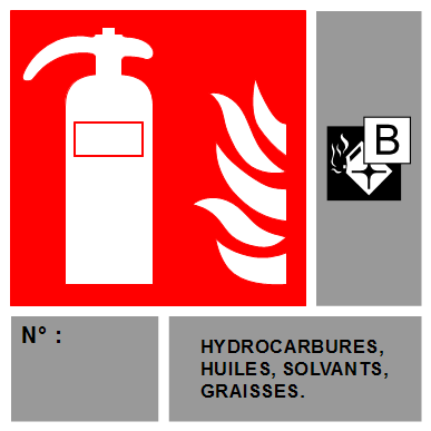 PANNEAU EXTINCTEUR CLASSE DE FEU B CO2